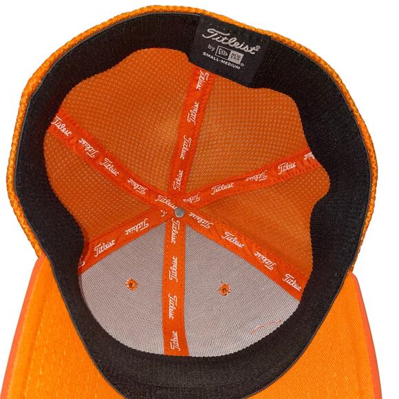 Titleist Pro V1 FJ Orange Fitted Stretch Golf Hat Cap Size Small-Medium - Picture 8 of 8